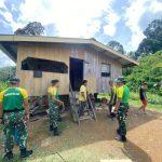 Peringati HUT Kostrad ke-64, Satgas Pamtas Yonarmed 11 Kostrad Gelar Bakti Sosial dan Karya Bhakti di Kampung Saliku, Malaysia